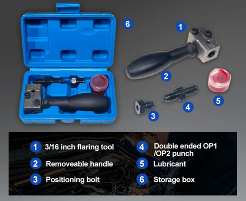 🔧 Professional Brake Line Flaring Tool Kit - Universal Fit for Cars, Trucks & Motorcycles