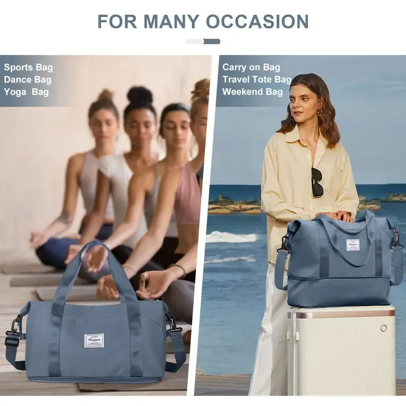Ladies' Large Gym Tote Bag - Durable, Stylish Travel Duffle Bag for Airplane, Beach, Overnight Trips