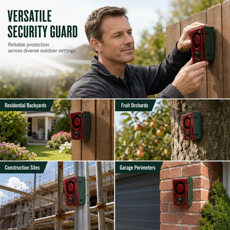 Solar Security Light with Motion Alarm – Bright Light + Loud Siren, Wire-Free, Weatherproof! 🔒