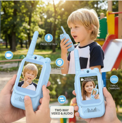 Kids Video Walkie Talkie Set (2-Pack) – Intercom with Camera & Screen