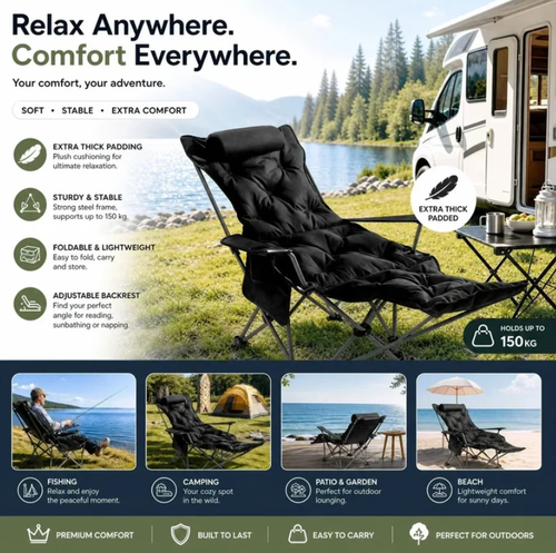 🪑 Portable, adjustable folding chair for outdoor use – Lightweight, sturdy & versatile 🏕️✨