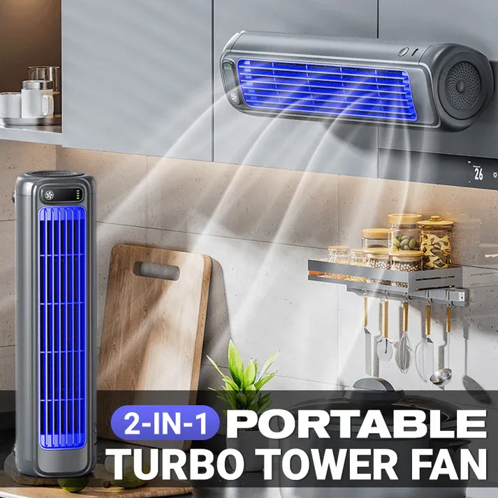 🌊2-in-1 Portable Turbo Tower Fan❄️