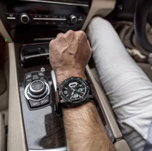 🔥Multifunctional Dual Display 3ATM Waterproof Men's Quartz Sports Watch