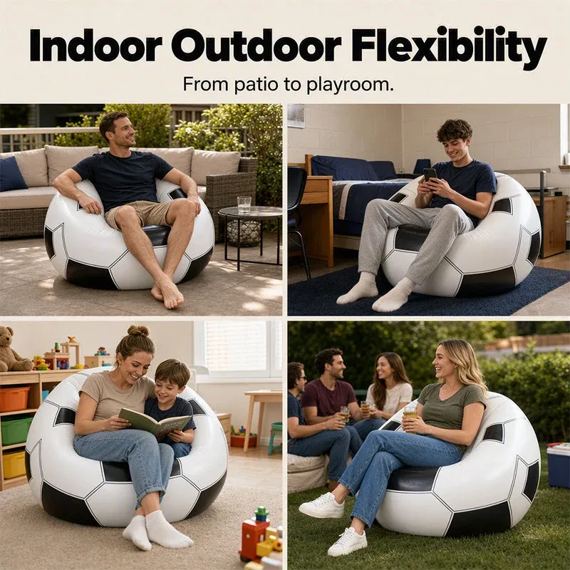 Inflatable PVC Soccer-Shaped Sofa