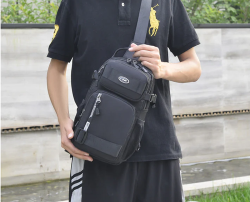 Adjustable Oxford Cloth Chest Bag – Lightweight, black