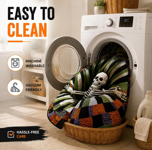 3D Halloween Skull Illusion Rug