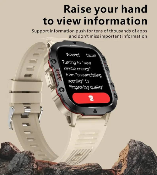 🔥 Rugged Outdoor Smart Watch - 100+ Sports Modes（Two straps）