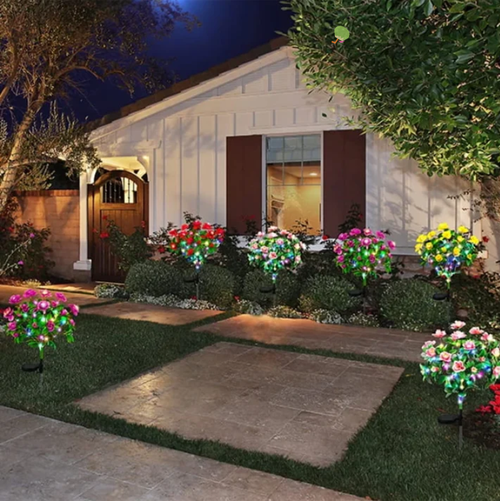 Simulation Azalea Flower Ground Stake Solar Light
