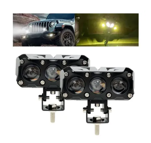 🏍️Lens spotlight car motorcycle lighting Automobile modification white&yellow dual color lamp