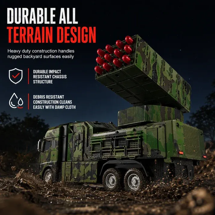 Oversized Remote Control Missile Launcher Toy Truck