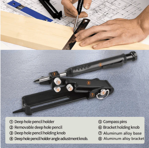 Multifunctional Construction Pencil – Marks on All Materials, Robust Tip & Adjustable Pressure 📏