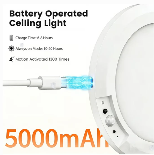 💡Rechargeable Motion Sensor Ceiling Light with Remote