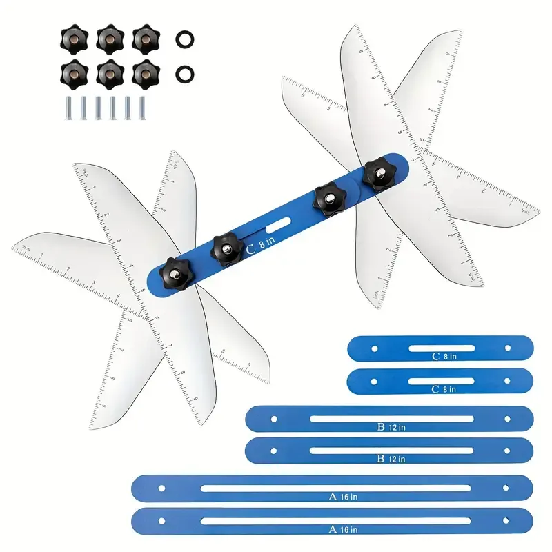 Stair Treads Gauge Template Tool - The Ultimate Stair Jig and Measuring Tool for Cutting Perfect Stairs, Risers, Shelves, and Drywall - 11.4In to 60.7In Range - Durable Design - Ideal Gift for DIYers