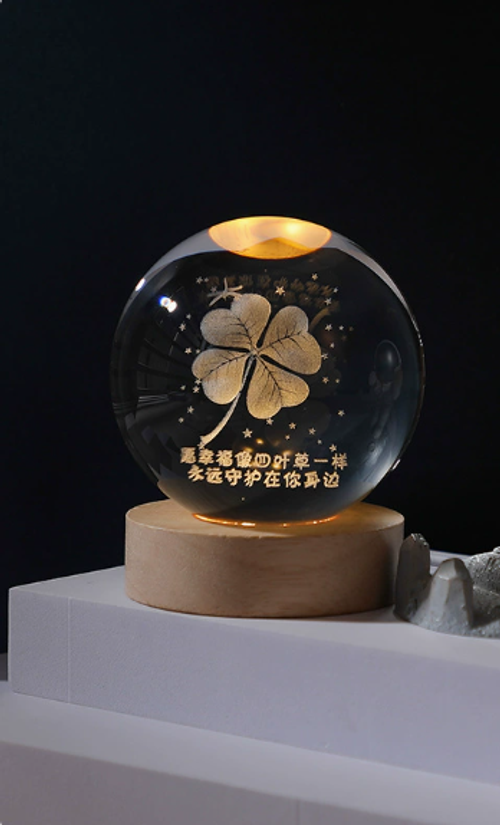 Veilleuse Boule De Cristal 3D Personnalisée Couple - Notre Amour Ensemble Depuis