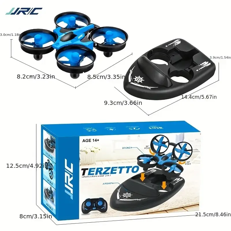 3-in-1 remote control aircraft for land, sea and air