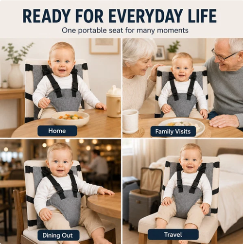Portable safety strap for baby highchairs