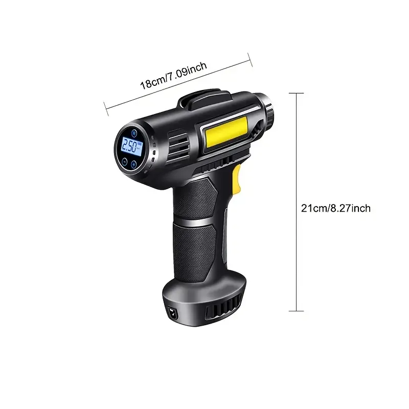 Super Fast Tire Inflator, Portable Air Compressor and Inflator, Handheld Electric Pump with Digital Display, USB Rechargeable, 18650 Lithium Battery, ABS Material, Suitable for Cars, Motorcycles, Bicycles, Sports Balls