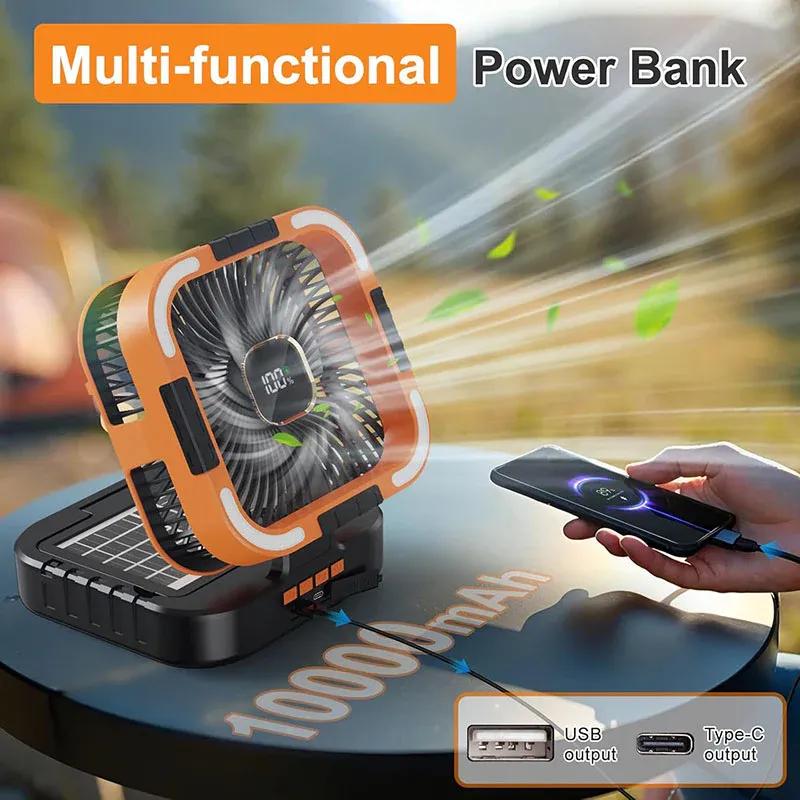 3  in 1 Solar Camping Fan