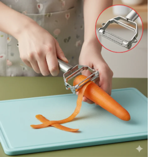 SwiftPeel – 3 in 1 Stainless Peeler | Sharp Blades, Anti-Rust | For Quick, Clean Prep