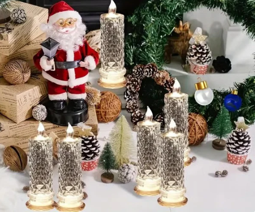 Electronic candles, birthday and wedding candles, rose-patterned plastic LED decorations, LED props, LED tabletop displays.