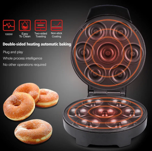 Electric mini donut maker with non-stick surface