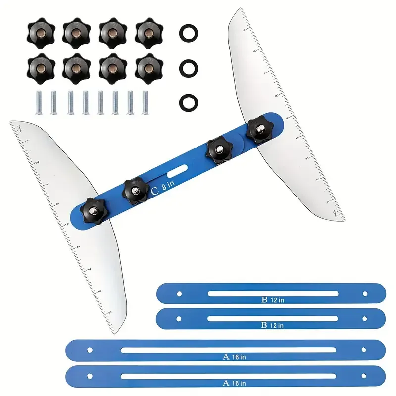 Stair Treads Gauge Template Tool - The Ultimate Stair Jig and Measuring Tool for Cutting Perfect Stairs, Risers, Shelves, and Drywall - 11.4In to 60.7In Range - Durable Design - Ideal Gift for DIYers