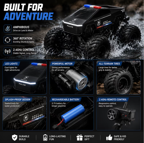 🚙🌊 Amphibious Remote Control Off-Road Truck