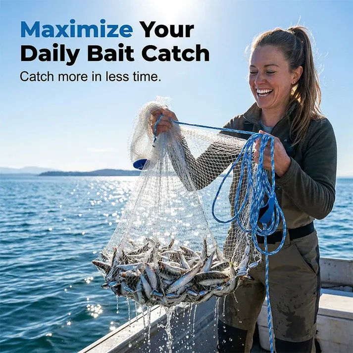 Easy-Throw Cast Net – Heavy-Duty Mesh, Rapid Sinking, Versatile 🌊