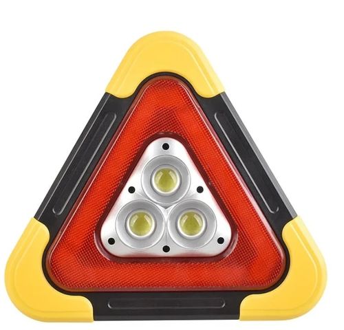 2-IN-1 Solar Emergency Triangle Warning Light at the Roadside