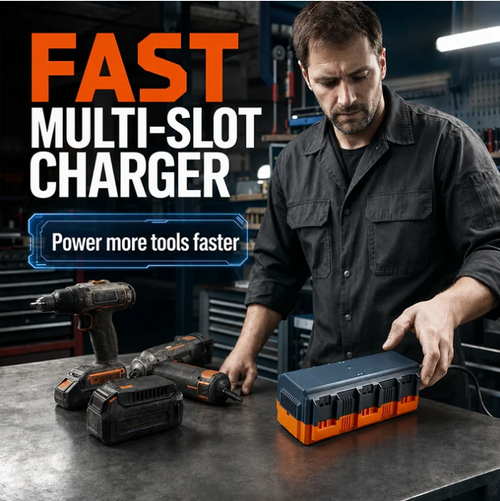 Multi-slot fast charger for lithium batteries