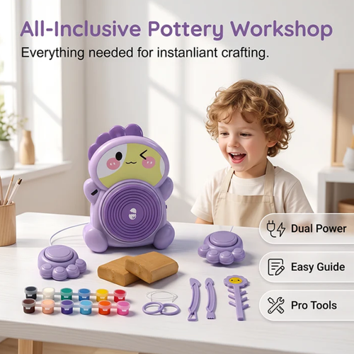 Kids Electric Pottery Wheel DIY Clay Craft Kit🏺🪐
