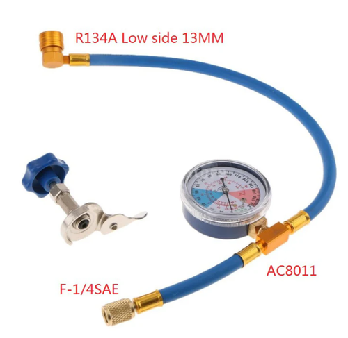 R134a AC Refrigerant Charging Hose with Gauge – Universal & Easy DIY Tool 🔧