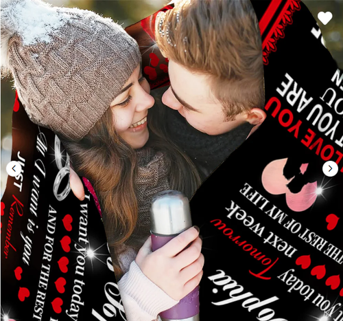 Personalized You Are My Life Roses Love Letter Fleece Blanket Romantic Home Decoration Valentine's Day Anniversary Gift for Couple