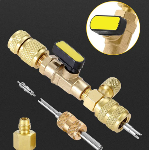 AC Valve Core Removal Tool with SAE 1 4 & 5 16 Port