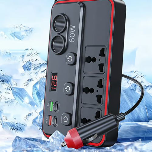 🚗Multifunctional Car Charger with AC Outlets & USB