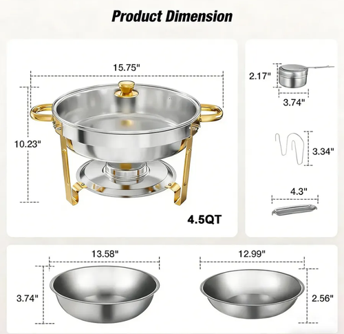 Stainless Steel Chafing Dish Buffet Set 🔥