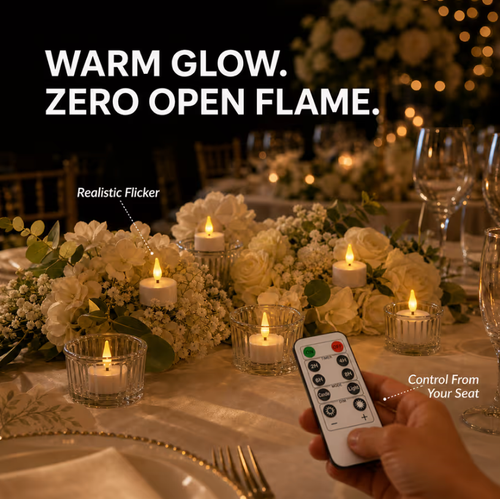 Rechargeable Flameless Tea Lights with Remote & Timer