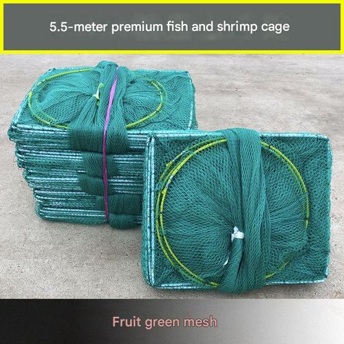 Reinforced, heavy-duty mesh trap for fish, shrimp, river prawns, swamp eels, and loaches.