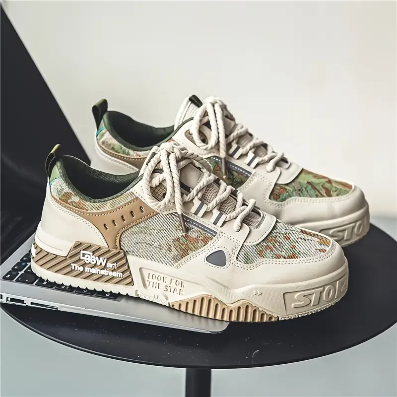 Men'S Fashion Sneakers - Geometric Pattern