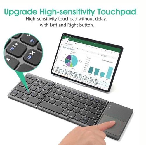 Foldable Bluetooth Keyboard with Touchpad