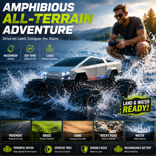 🚙🌊 Amphibious Remote Control Off-Road Truck