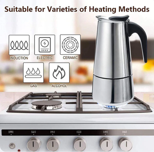 Italian Moka Pot, Stainless Steel Home Moka Coffee Maker, Coffee Brewing Equipment