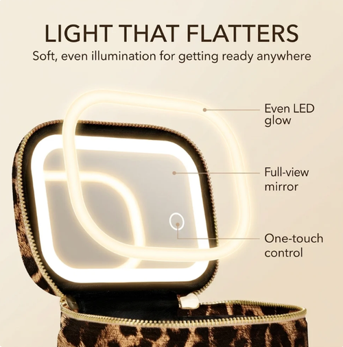 Large capacity makeup bagbox with lights and full-screen LED mirror