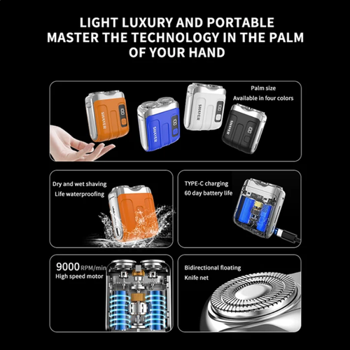 Portable Mini Men's Electric Shaver – Compact & Rechargeable