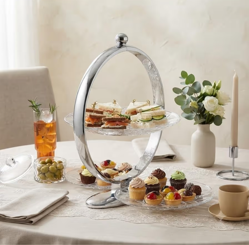 Space-Saving 3-Tier Foldable Serving Stand