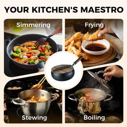 Professional-Grade Uncoated Iron Pot（30cm x 30cm）