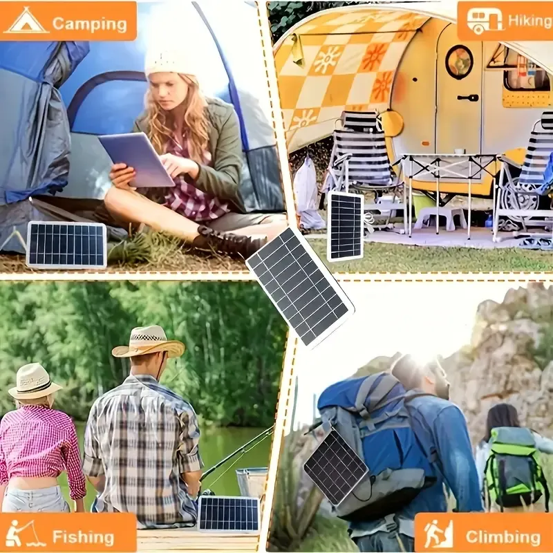 Portable USB Solar Panel Charger with LED Indicator