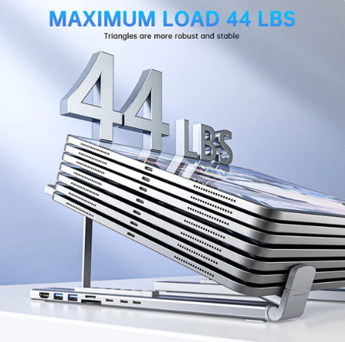 Station d'Accueil USB-C 8-en-1 – Support Réglable, HDMI 4K & Transfert Rapide