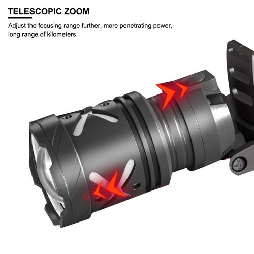 3514 p70 LED flashlight with 18650 battery head, rechargeable, C-type charging, 300-metre range, 1500-millimetre switch headlight