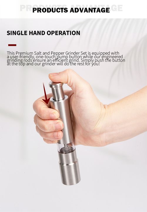 Stainless steel manual pepper grinder with stand set kitchen household tool metal material classic design grinder